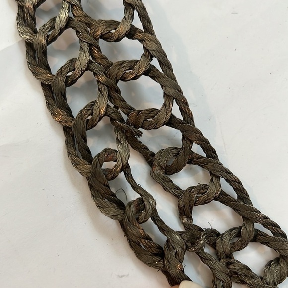 43” Metal Wire Crochet Silver Mesh Adjustable Belt Hand Made in Greece